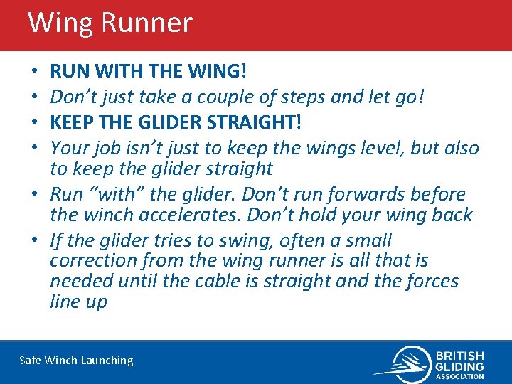 Wing Runner RUN WITH THE WING! Don’t just take a couple of steps and