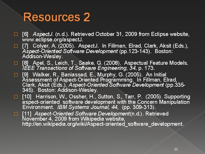 Resources 2 � � � [6] Aspect. J. (n. d. ). Retrieved October 31,