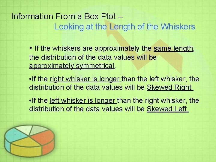 Information From a Box Plot – Looking at the Length of the Whiskers • Information From a Box Plot – Looking at the Length of the Whiskers •