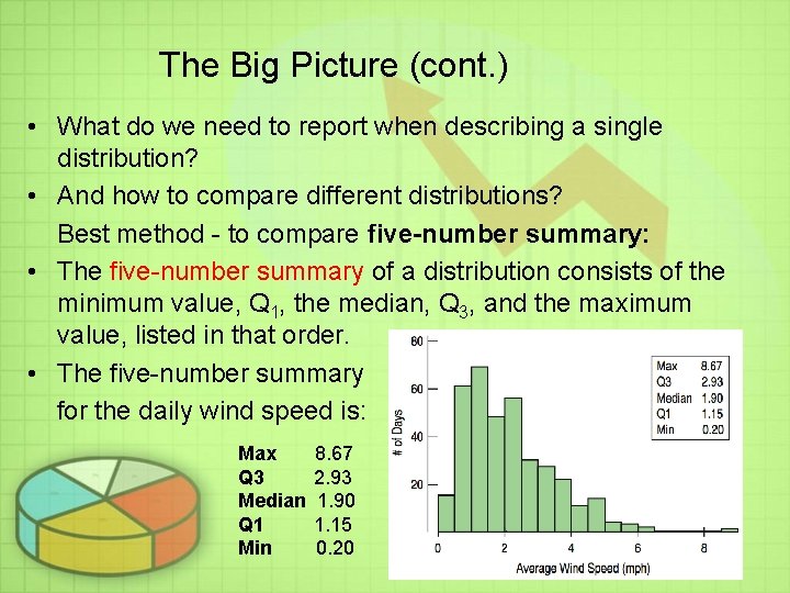 The Big Picture (cont. ) • What do we need to report when describing The Big Picture (cont. ) • What do we need to report when describing