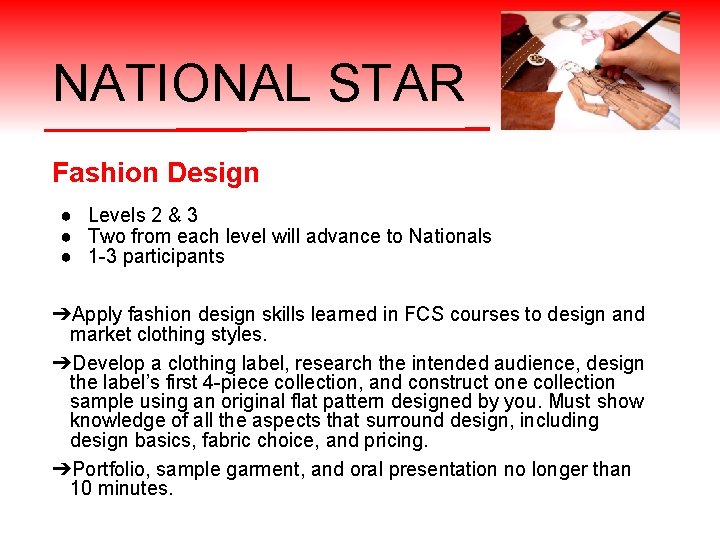 NATIONAL STAR Fashion Design ● Levels 2 & 3 ● Two from each level