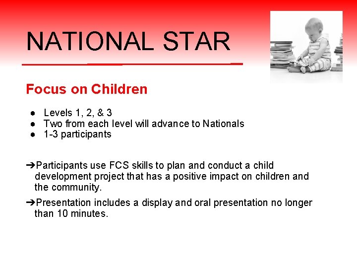 NATIONAL STAR Focus on Children ● Levels 1, 2, & 3 ● Two from