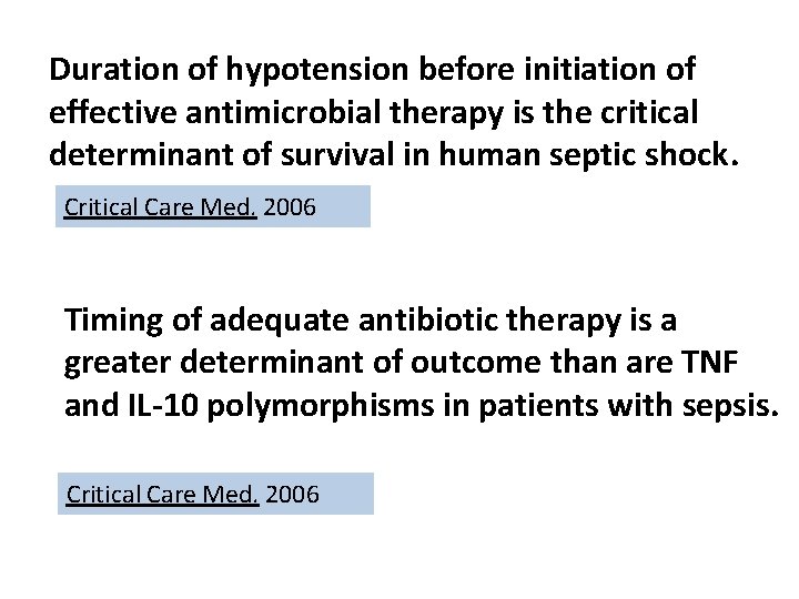 Duration of hypotension before initiation of effective antimicrobial therapy is the critical determinant of