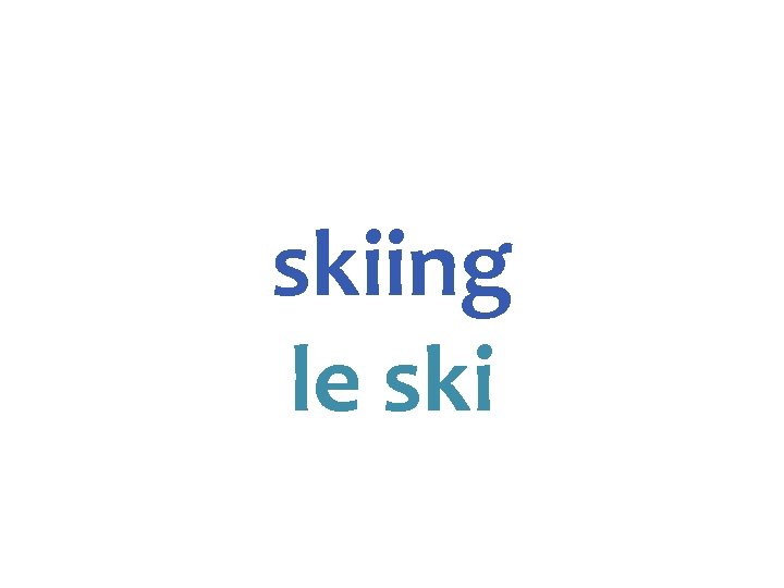 skiing le ski 