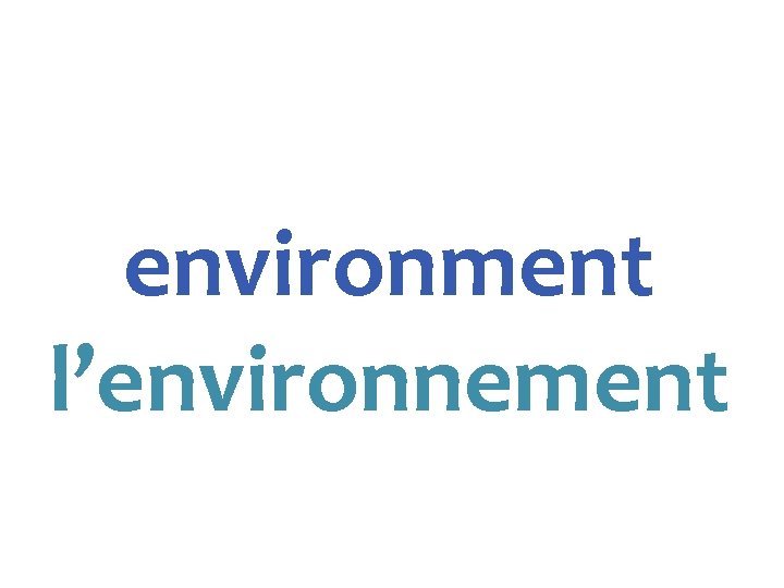 environment l’environnement 