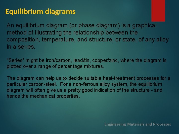 Equilibrium diagrams An equilibrium diagram (or phase diagram) is a graphical method of illustrating