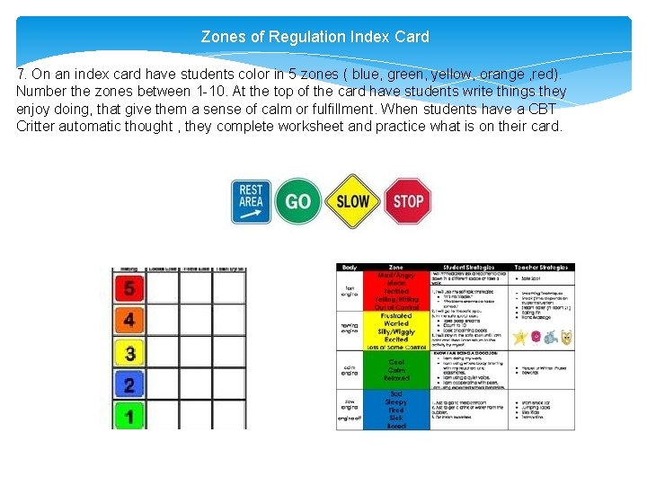 Zones of Regulation Index Card 7. On an index card have students color in