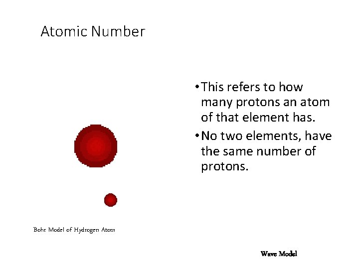 Atomic Number • This refers to how many protons an atom of that element
