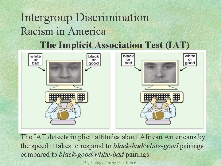Intergroup Discrimination Racism in America The Implicit Association Test (IAT) The IAT detects implicit
