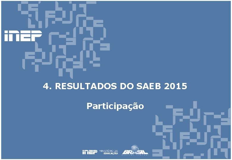 4. RESULTADOS DO SAEB 2015 Participação 