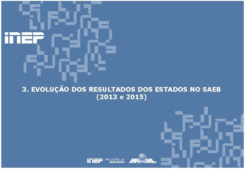 3. EVOLUÇÃO DOS RESULTADOS ESTADOS NO SAEB (2013 e 2015) 