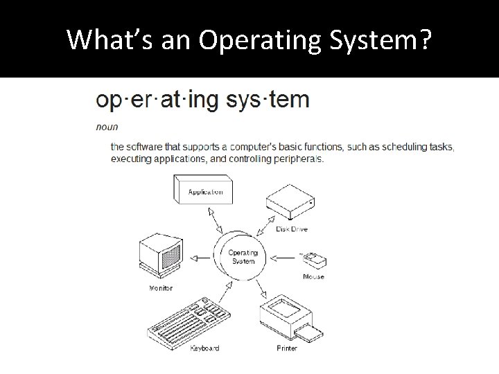 What’s an Operating System? 