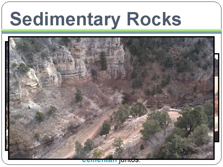 Sedimentary Rocks Sedimentary rocks are formed when small particles of rock called sediment are