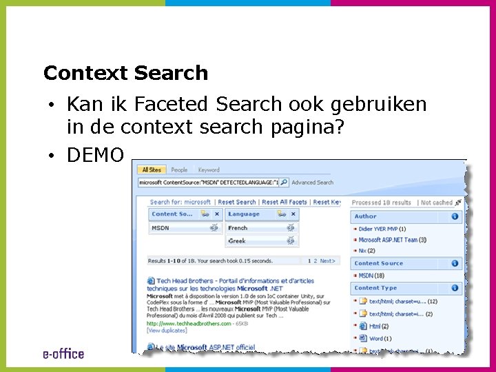 Context Search • Kan ik Faceted Search ook gebruiken in de context search pagina?
