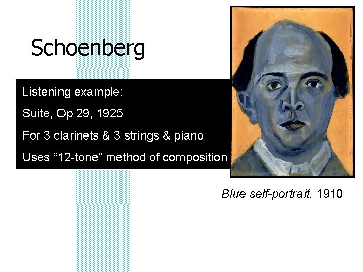 Schoenberg Listening example: Suite, Op 29, 1925 For 3 clarinets & 3 strings &