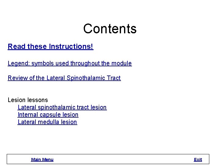 Contents Read these Instructions! Legend: symbols used throughout the module Review of the Lateral
