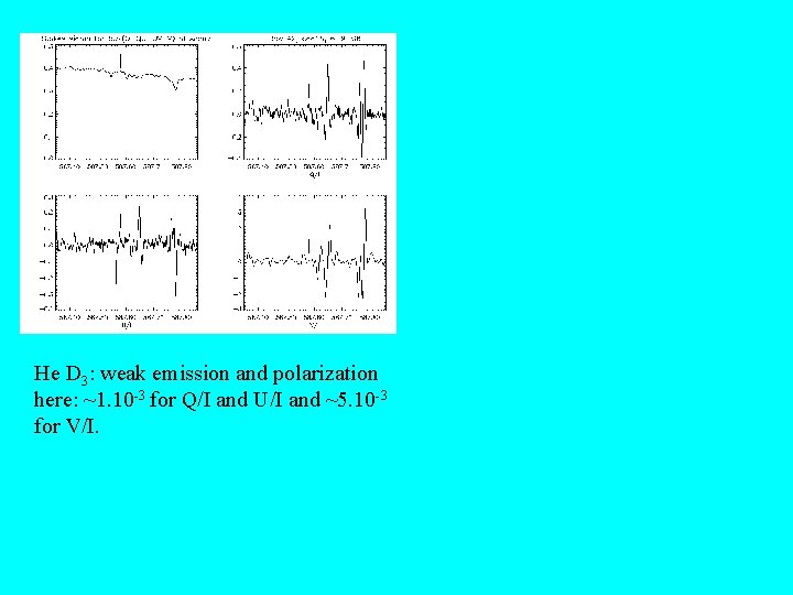 | | | He D 3: weak emission and polarization here: ~1. 10 -3