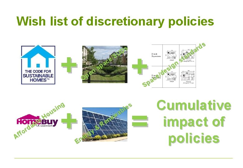 Wish list of discretionary policies + le b da r fo f A en