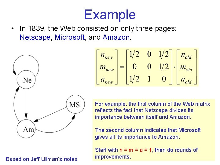 Example • In 1839, the Web consisted on only three pages: Netscape, Microsoft, and