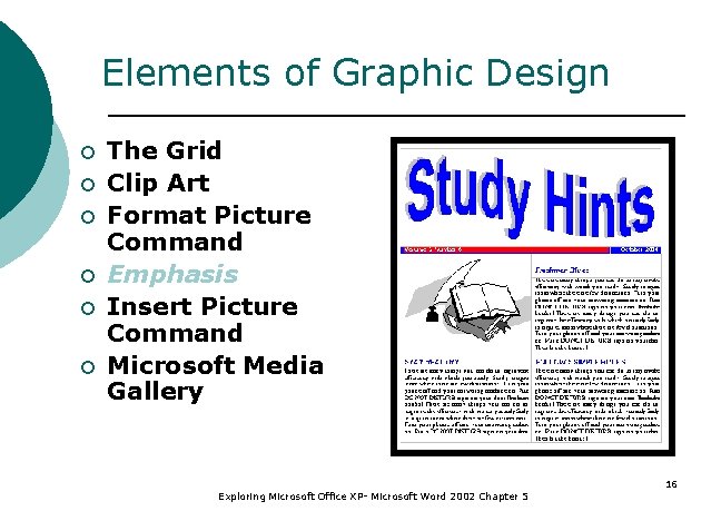 Elements of Graphic Design ¡ ¡ ¡ The Grid Clip Art Format Picture Command