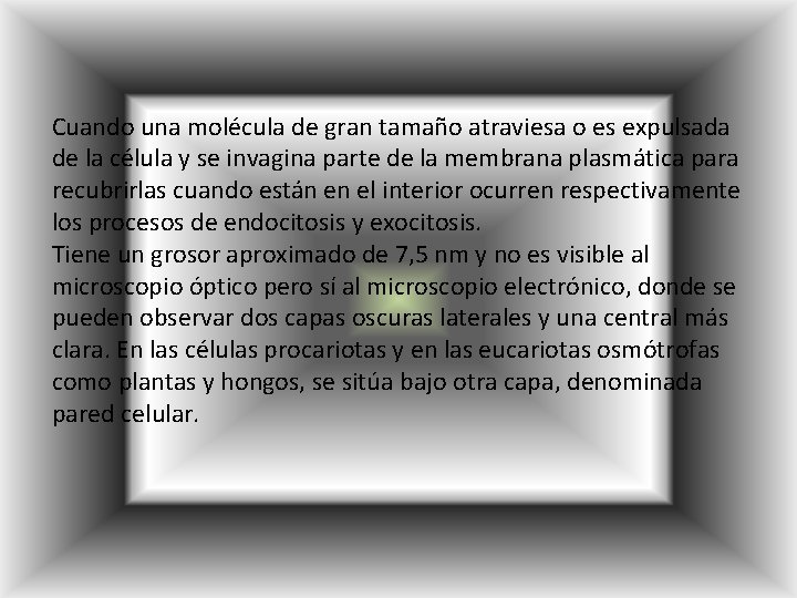 Cuando una molécula de gran tamaño atraviesa o es expulsada de la célula y