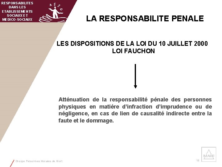 RESPONSABILITES DANS LES ETABLISSEMENTS SOCIAUX ET MEDICO-SOCIAUX LA RESPONSABILITE PENALE LES DISPOSITIONS DE LA