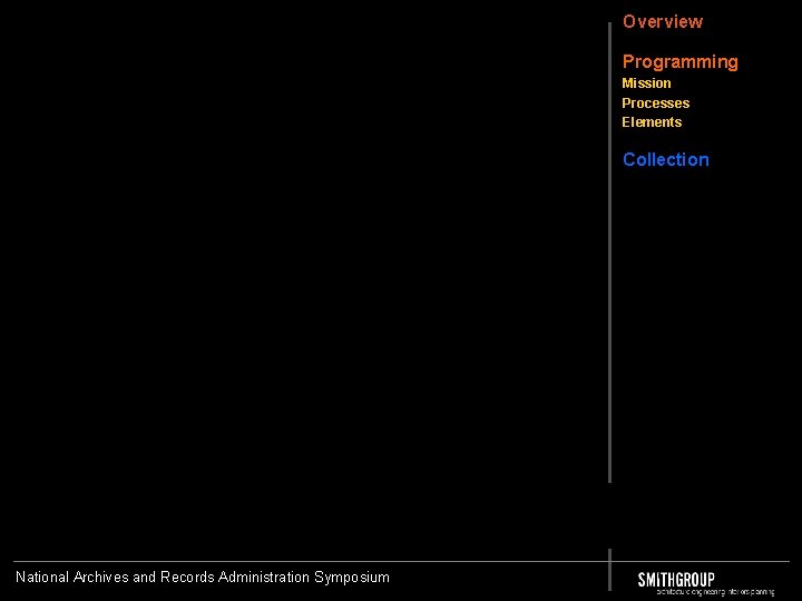 Overview Programming Mission Processes Elements Collection National Archives and Records Administration Symposium 
