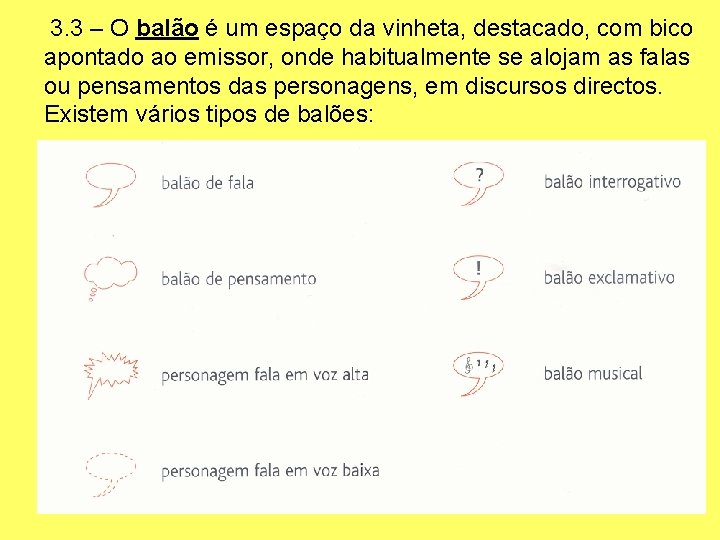 3. 3 – O balão é um espaço da vinheta, destacado, com bico apontado