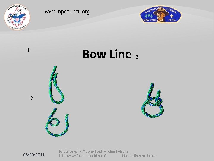 www. bpcouncil. org Bow Line 3 1 2 03/26/2011 Knots Graphic Copyrighted by Alan