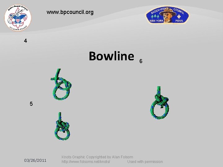 www. bpcouncil. org 4 Bowline 6 5 03/26/2011 Knots Graphic Copyrighted by Alan Folsom