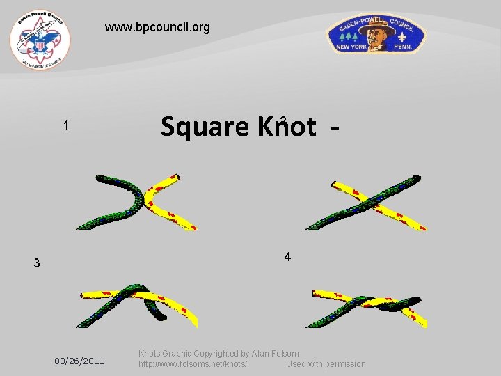 www. bpcouncil. org 1 Square Knot 2 4 3 03/26/2011 Knots Graphic Copyrighted by