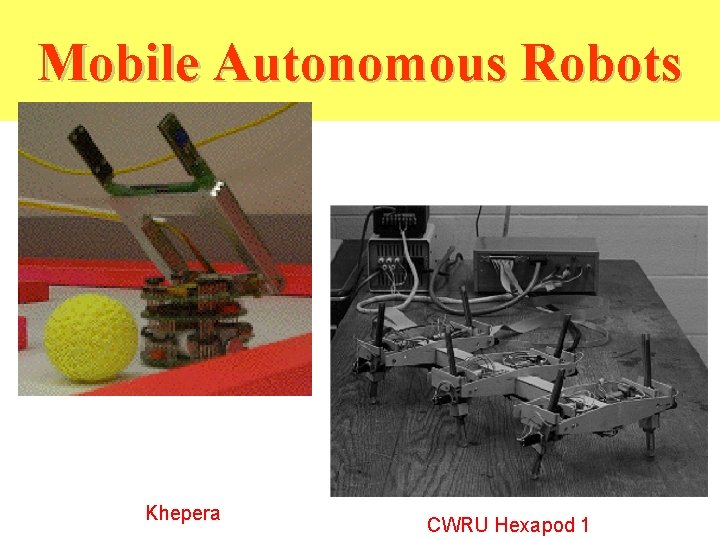 Mobile Autonomous Robots Khepera CWRU Hexapod 1 Mobile Autonomous Robots Khepera CWRU Hexapod 1
