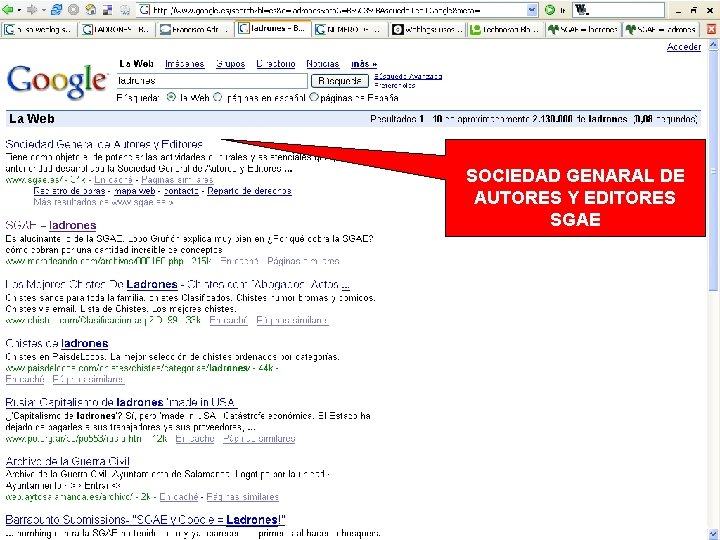 SOCIEDAD GENARAL DE AUTORES Y EDITORES SGAE Muchas gracias Pau Klein klein. pau@gmail. com