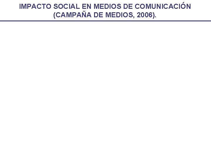 IMPACTO SOCIAL EN MEDIOS DE COMUNICACIÓN (CAMPAÑA DE MEDIOS, 2006). 