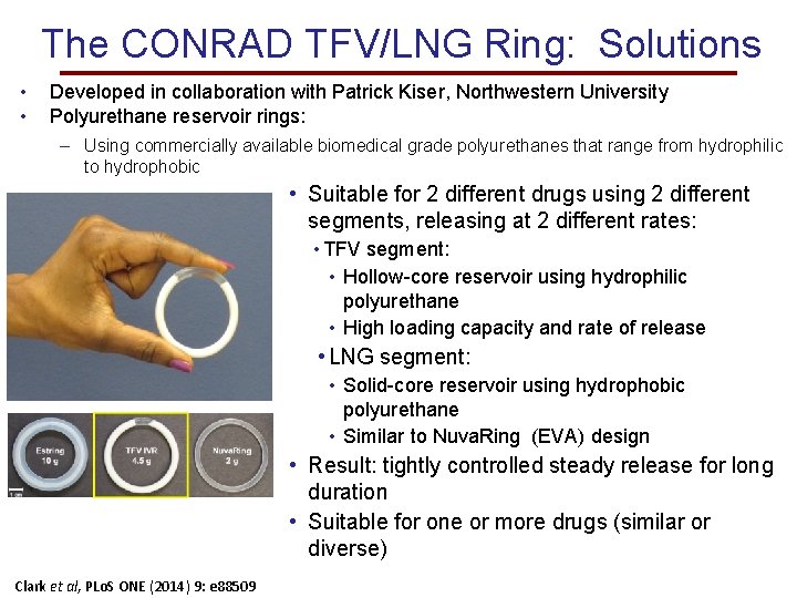 The CONRAD TFV/LNG Ring: Solutions • • Developed in collaboration with Patrick Kiser, Northwestern