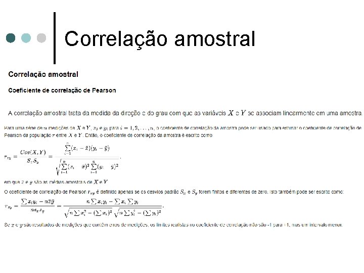 Correlação amostral 