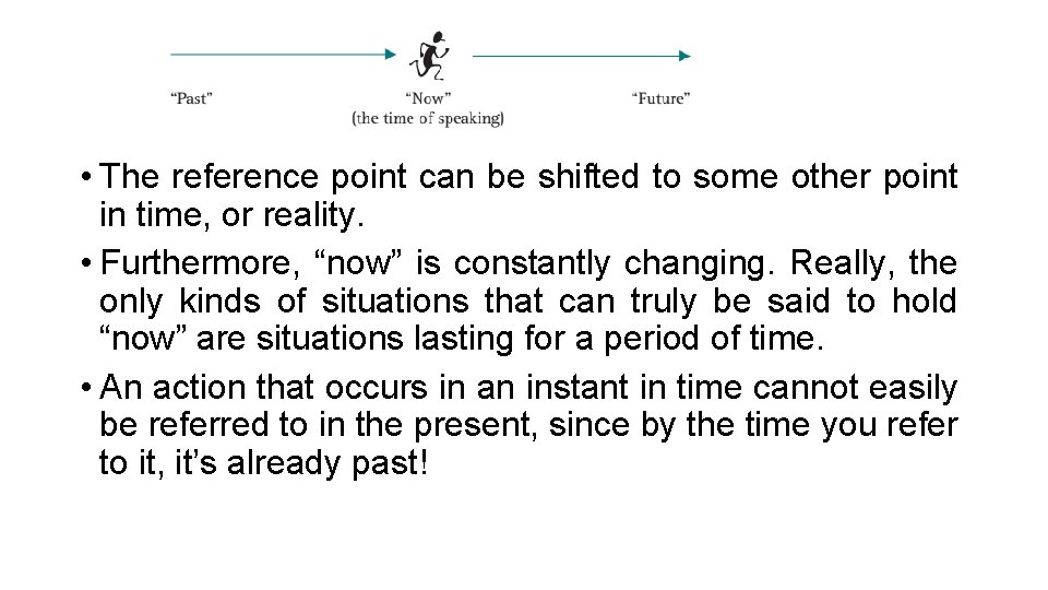  • The reference point can be shifted to some other point in time,
