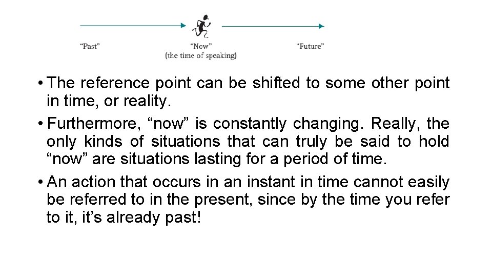 • The reference point can be shifted to some other point in time, • The reference point can be shifted to some other point in time,