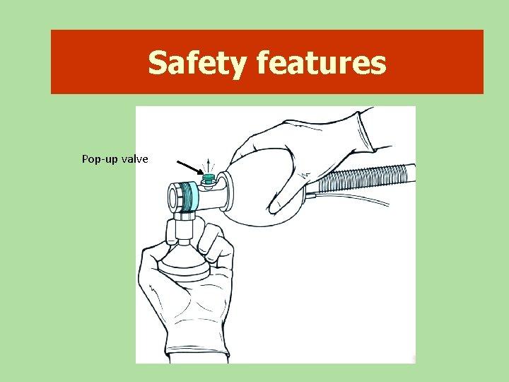 Safety features Pop-up valve 