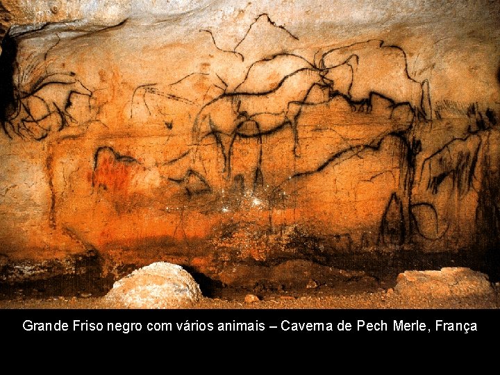 Grande Friso negro com vários animais – Caverna de Pech Merle, França 