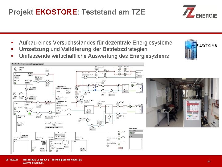 Projekt EKOSTORE: Teststand am TZE § § § Aufbau eines Versuchsstandes für dezentrale Energiesysteme