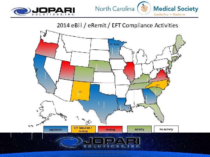 2014 e. Bill / e. Remit / EFT Compliance Activities Legislation EFT Required /