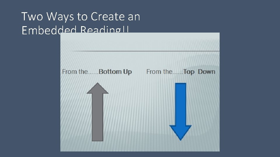 Two Ways to Create an Embedded Reading!! 
