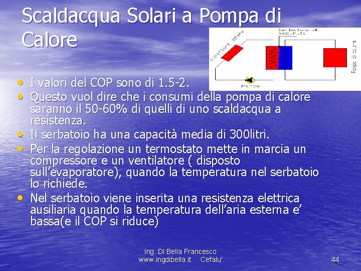 Scaldacqua Solari a Pompa di Calore • I valori del COP sono di 1.