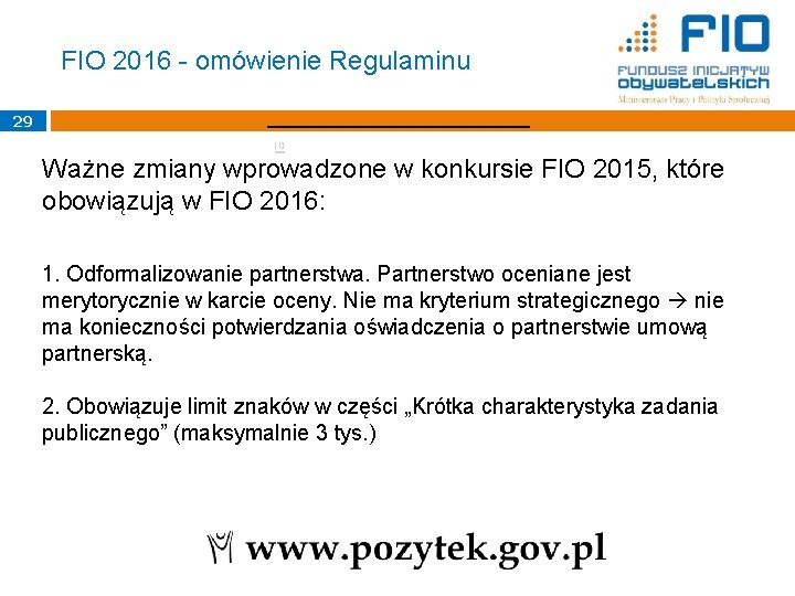 FIO 2016 - omówienie Regulaminu 29 [1] Suma wszystkich przychodów. Ważne zmiany wprowadzone w