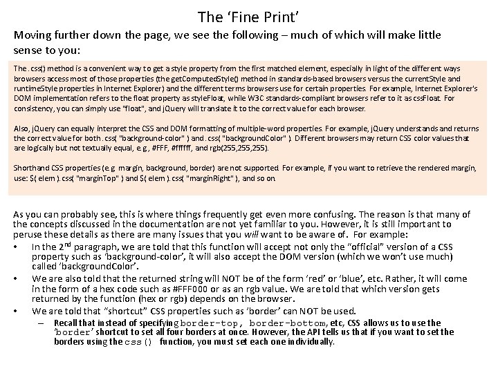 The ‘Fine Print’ Moving further down the page, we see the following – much