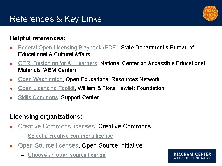 References & Key Links Helpful references: ● Federal Open Licensing Playbook (PDF), State Department’s