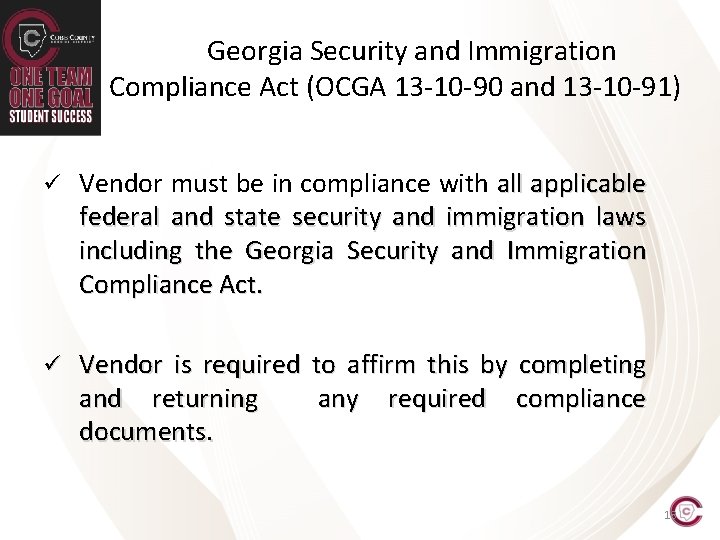 Georgia Security and Immigration Compliance Act (OCGA 13 -10 -90 and 13 -10 -91)