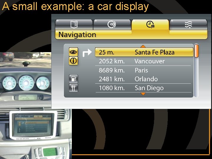 A small example: a car display 