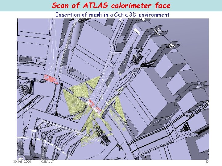 Scan of ATLAS calorimeter face Insertion of mesh in a Catia 3 D environment